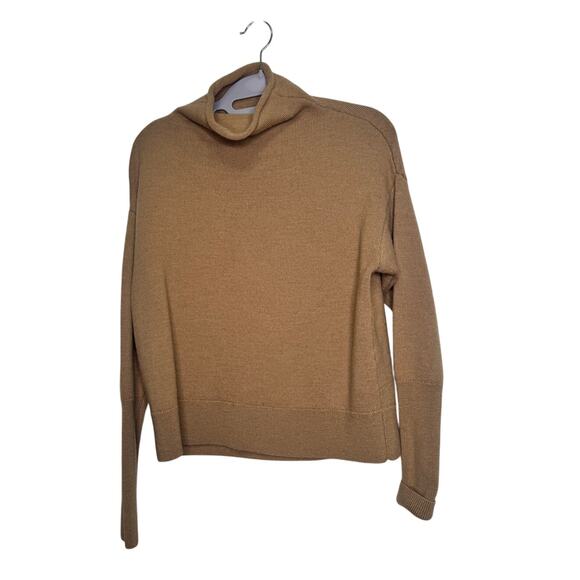 Wilfred 100% Merino Wool Size Medium High Neck Tan Pull Over Sweater Minimalist - Picture 1 of 5